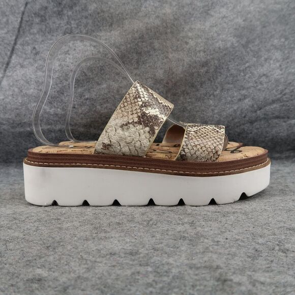 Sam Edelman Shoes Womens 7.5 Sandal Slides Platform Casual Snake Double Strap - Picture 2 of 14